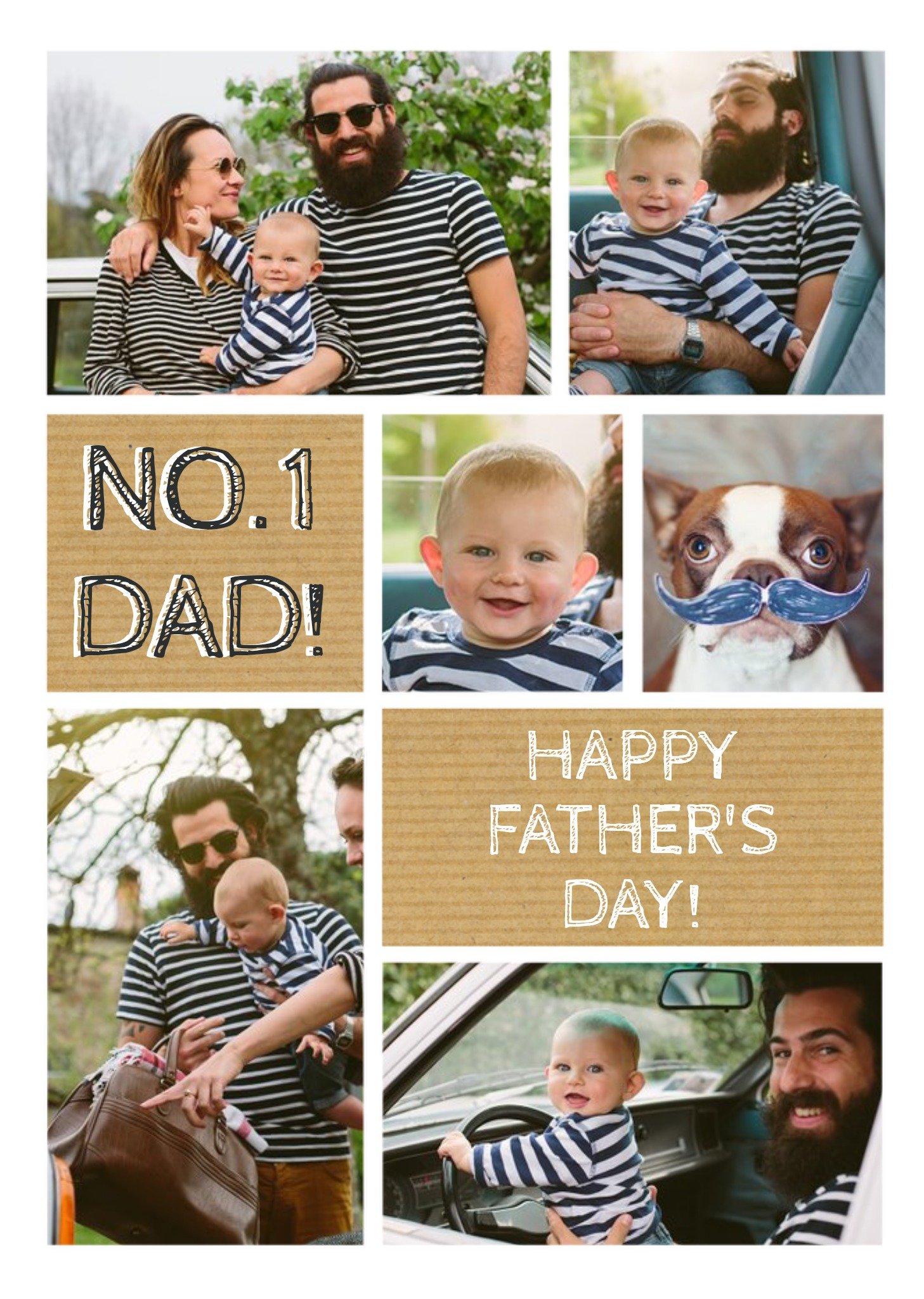 Moonpig No. 1 Dad Photo Upload Father's Day Card, Large