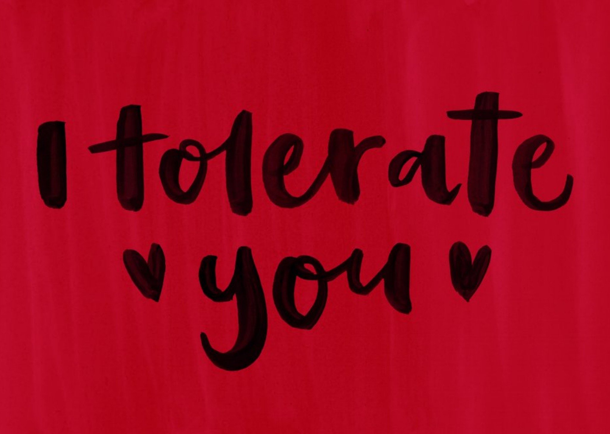 Brush Lettering I Tolerate You Card Ecard