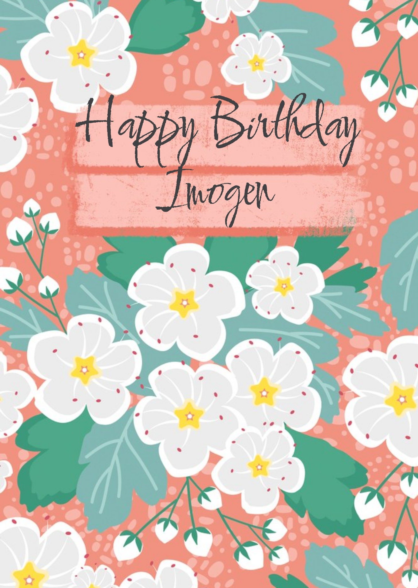 Dinky Rouge Pretty Blossom Floral Birthday Card Ecard