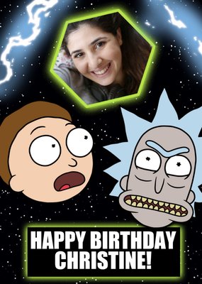 Rick And Morty Funny Faces Cartoon Photo Upload Birthday Card From Adult Swim