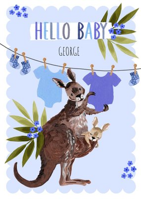 Okey Dokey Kangaroo New Baby Card