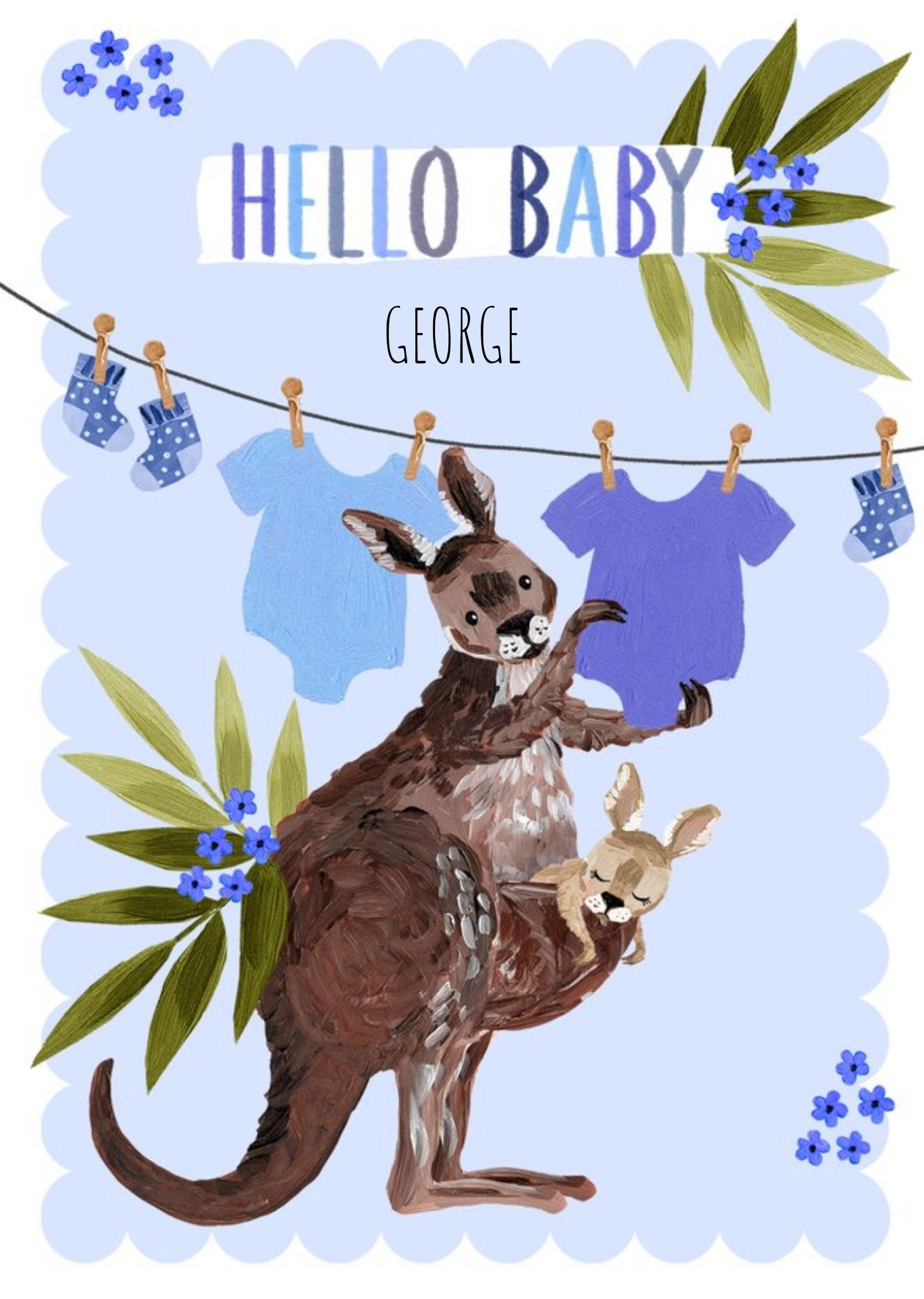 Moonpig Okey Dokey Kangaroo New Baby Card Ecard