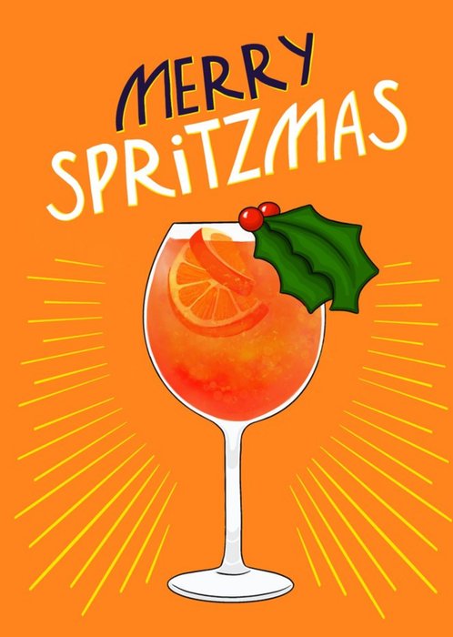 Merry Spritzmas Alcohol Pun Christmas Card
