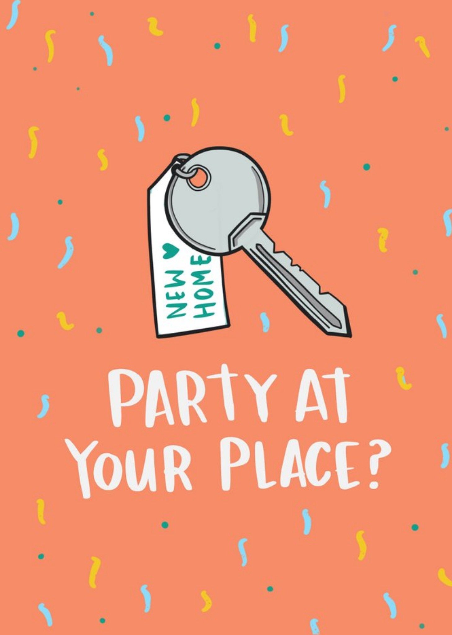 Moonpig Party At Your Place Funny New Home Card, Large