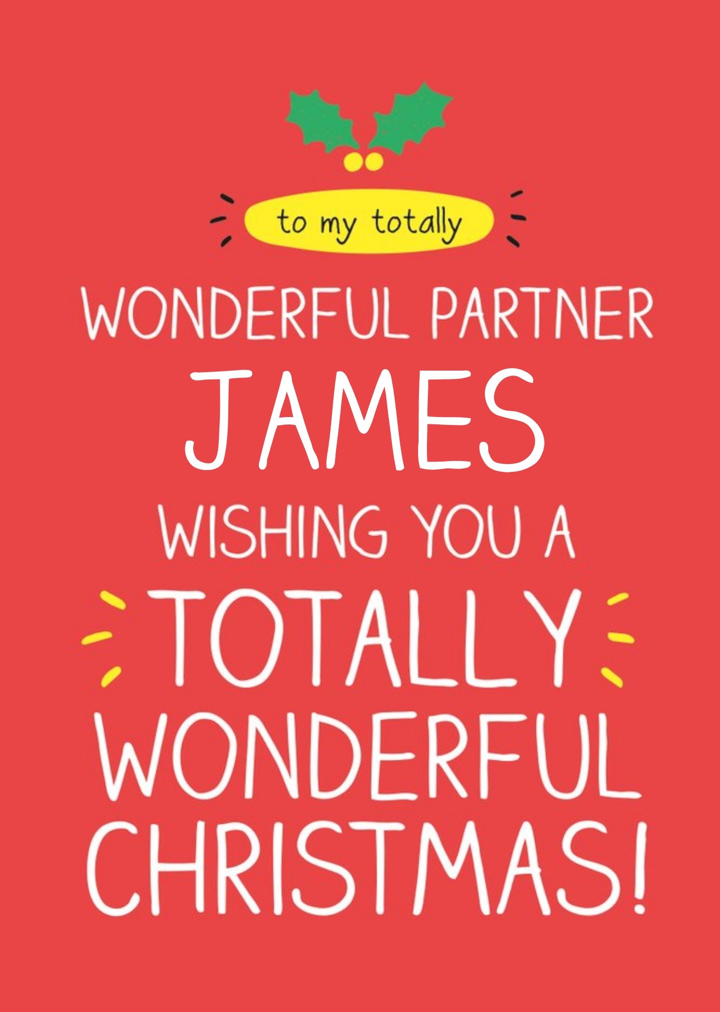 Happy Jackson To My Partner Personalised Christmas Card Ecard