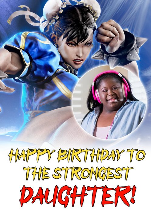 Street Fighter V Strongest Daughter Photo Upload Birthday Card