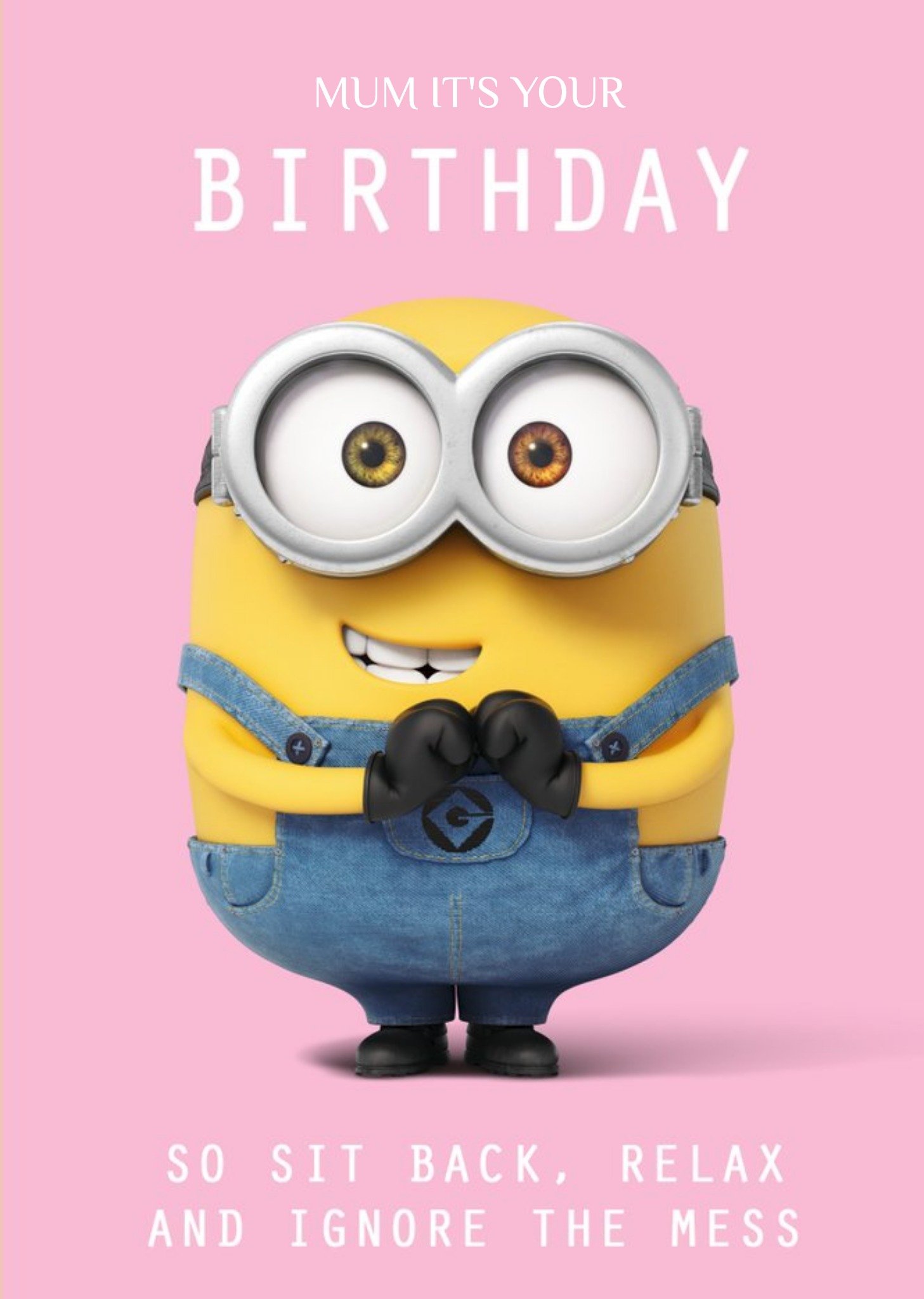 Despicable Me Minions Sit Back Relax Mum Birthday Card, Large