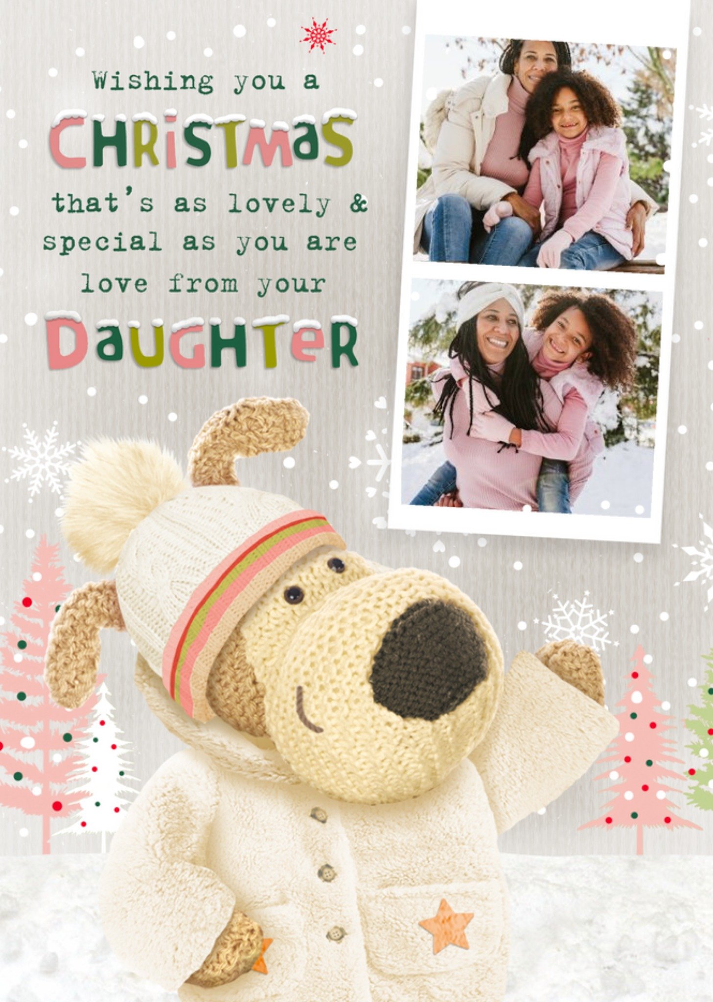 Boofle Mum Sentimental Verse Photo Upload Christmas Card