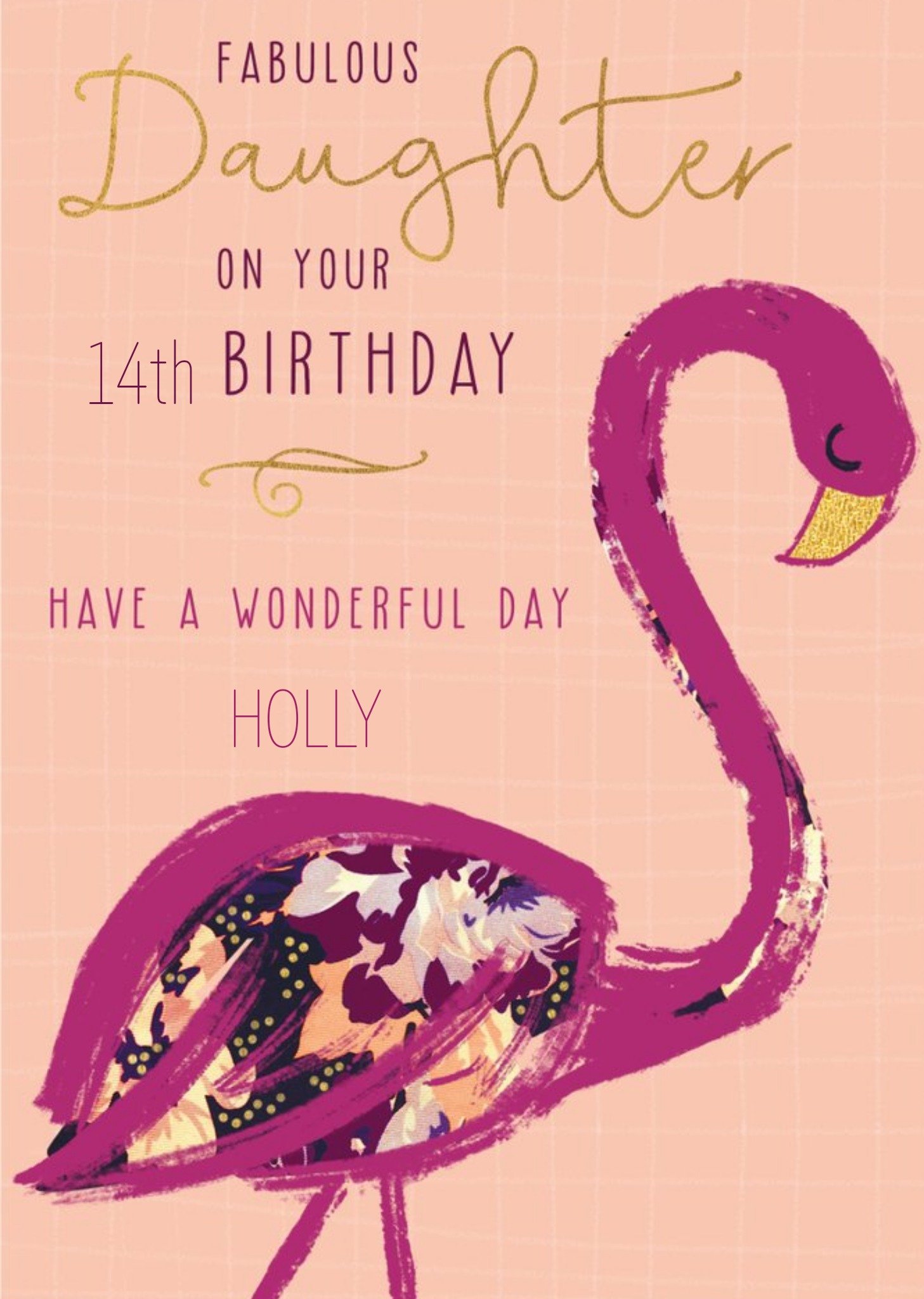 Moonpig Pigment Bird Cute Daughter Birthday Card, Large