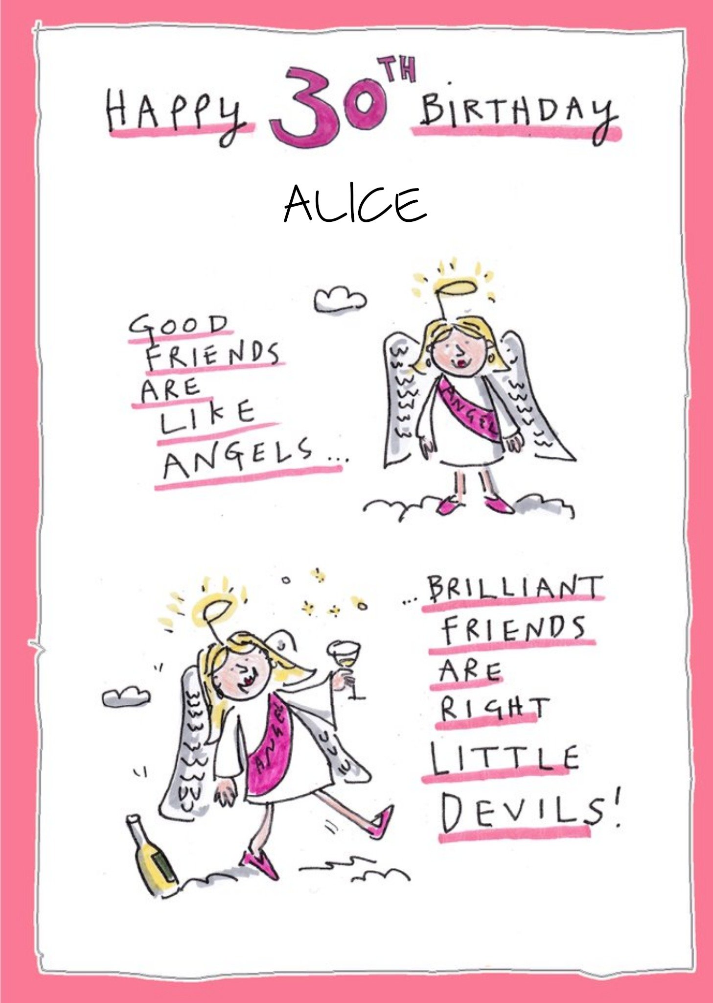 Moonpig Funny Friends Are Like Angels And Devils 30th Birthday Card Ecard