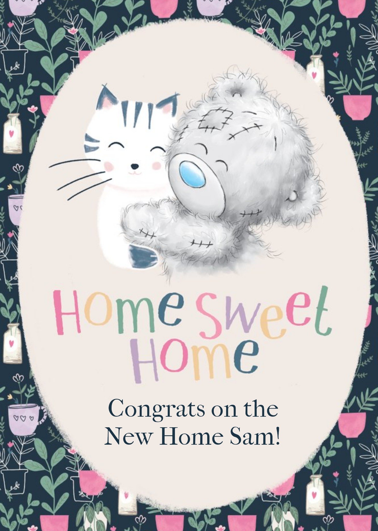 Me To You Tatty Teddy Home Sweet Home Cat Themed New Home Card