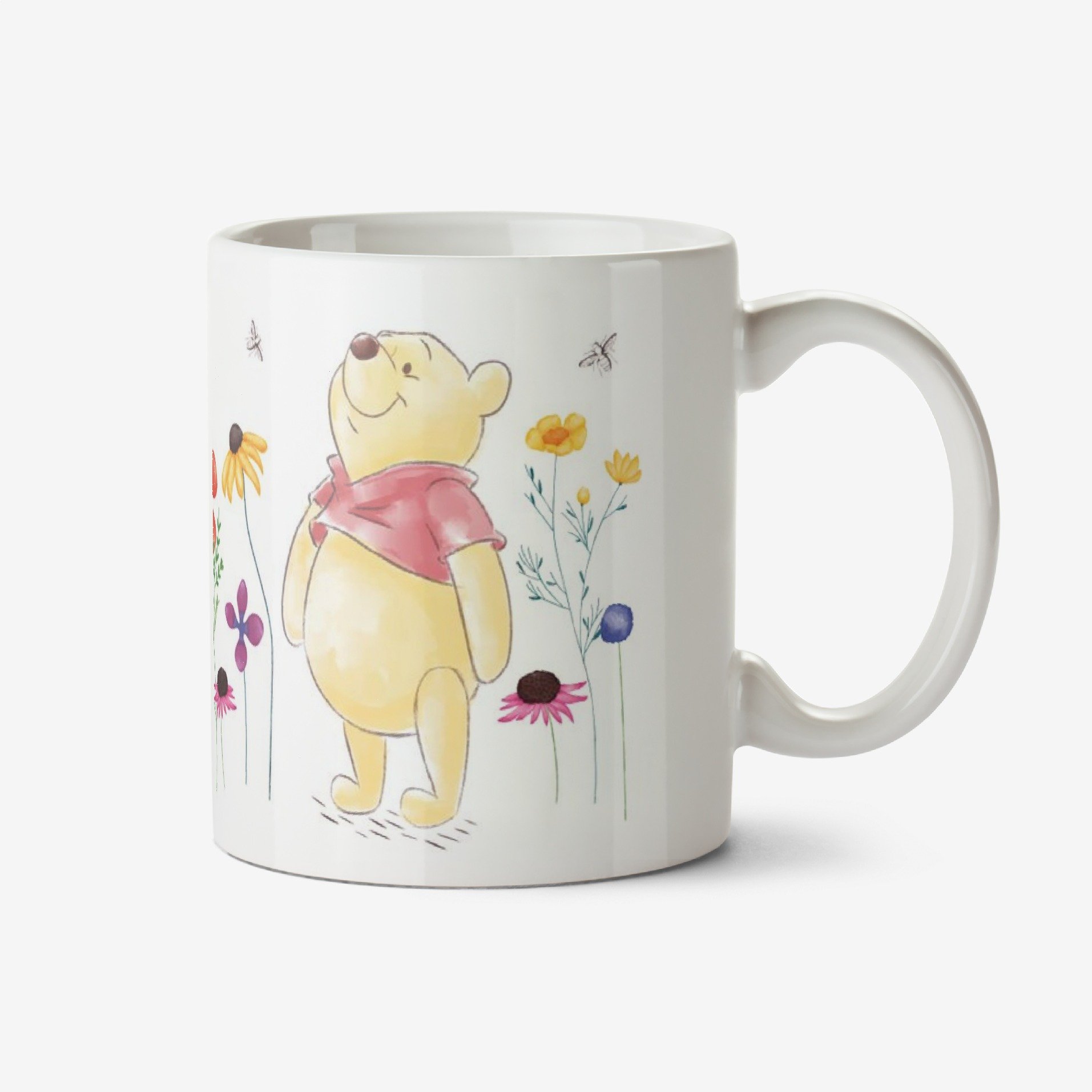 Moonpig Winnie The Pooh Happiness And Laughter Floral Mug Ceramic Mug