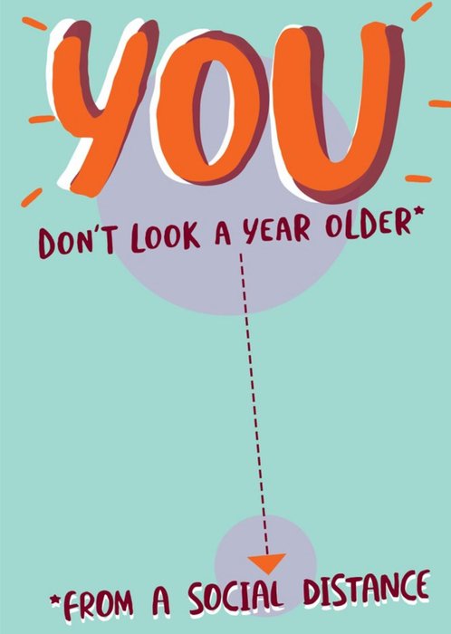 You Don't Look A Year Older From A Social Distance Birthday Card