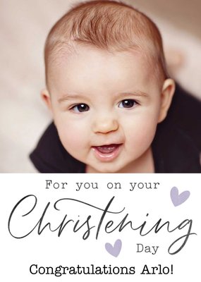 On Your Christening Photo Upload Card