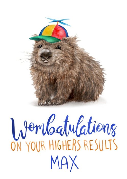 Cute Wombat Pun Congratulations On Your Exam Results Card