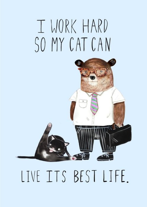Jolly Awesome Live It's Best Life Birthday Cat Card