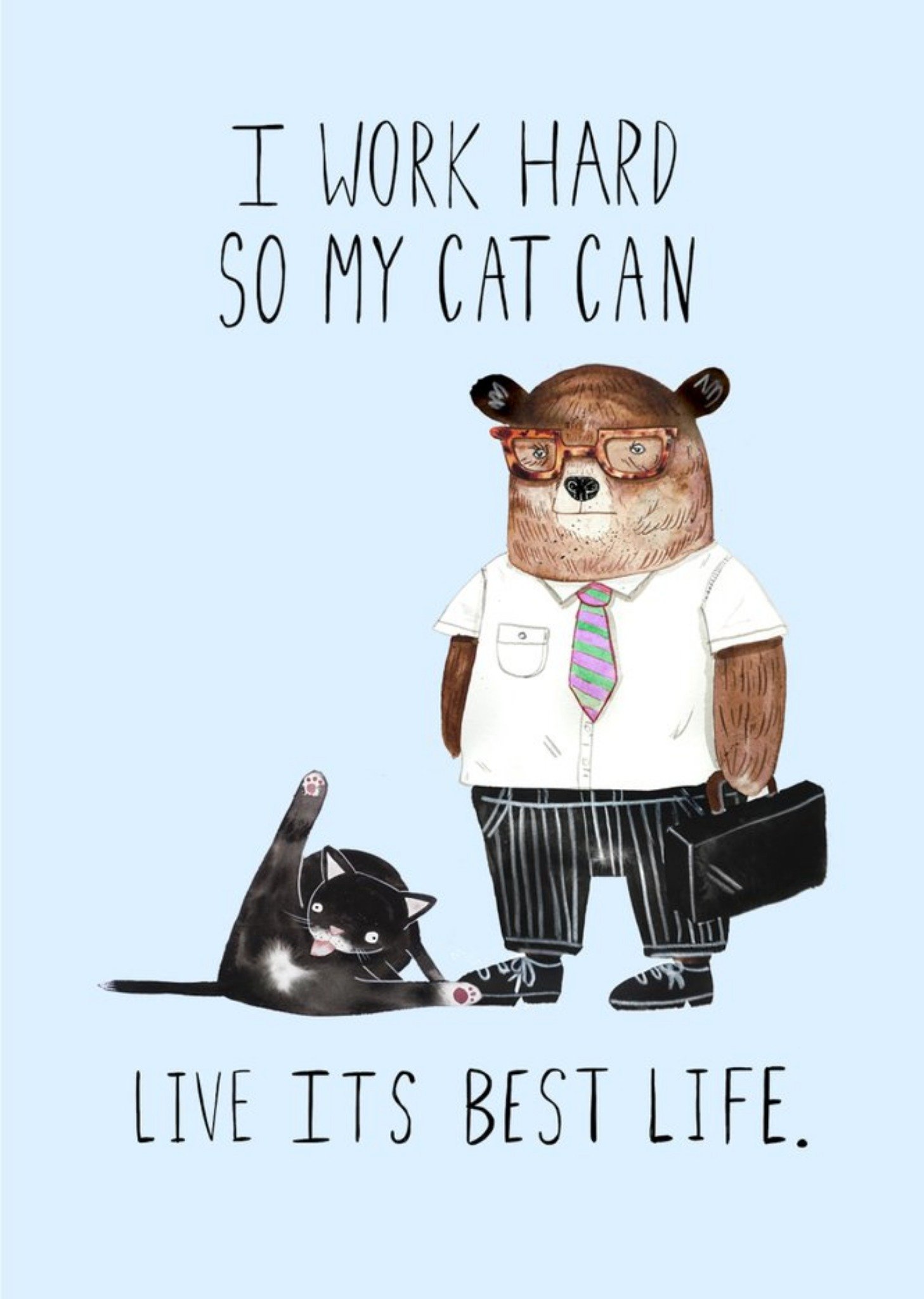 Jolly Awesome Live It's Best Life Birthday Cat Card Ecard