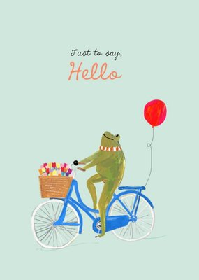 Frog On A Bike Personalised Just To Say Postcard