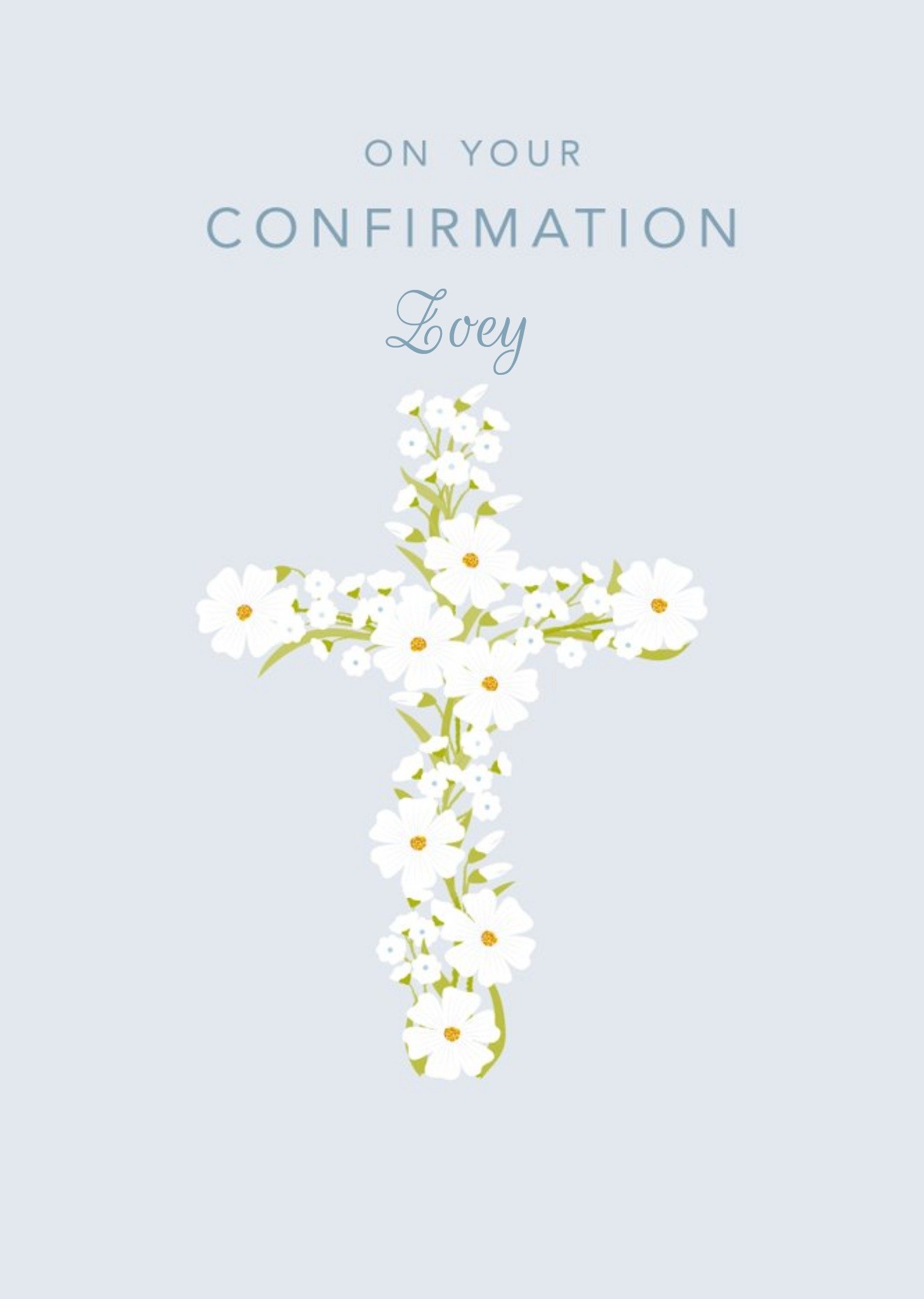 Klara Hawkins Floral Cross Confirmation Card Ecard