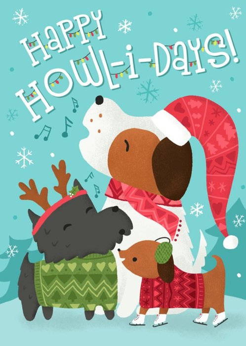 Dog Happy Howlidays Holidays Card