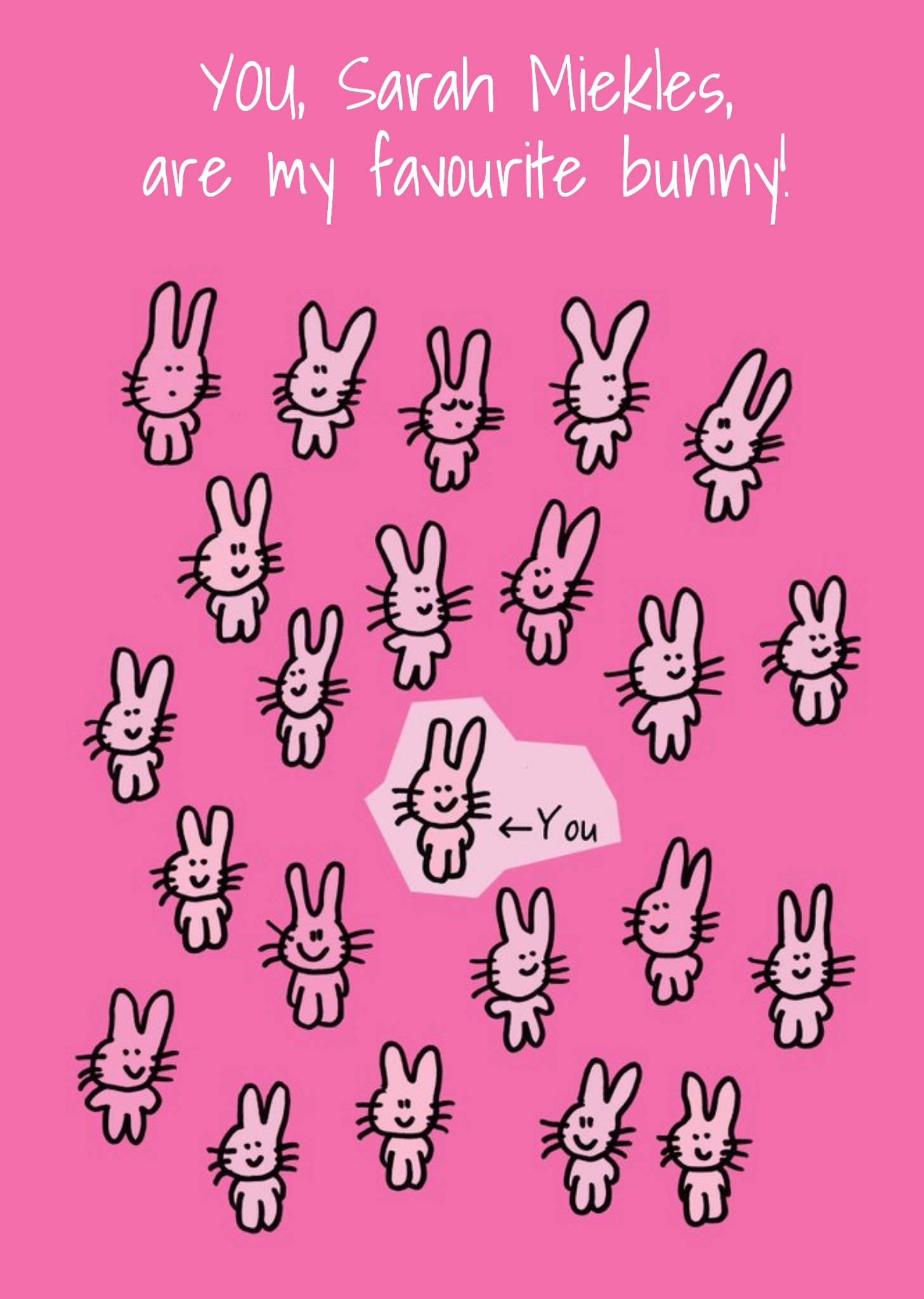 Personalised Youre My Favourite Bunny Card Ecard