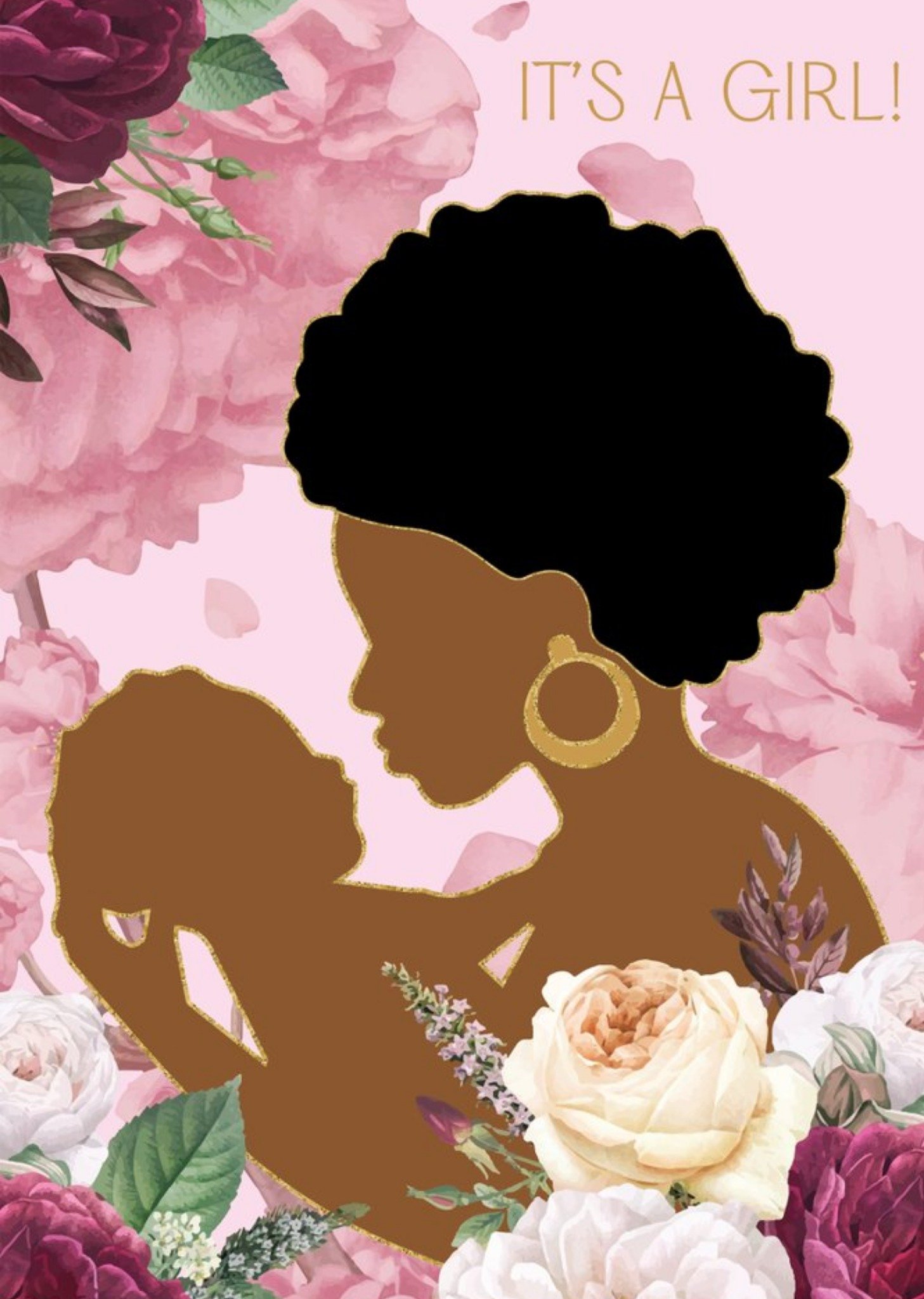 Anoela Mother And Daughter Illustration It's A Girl Card Ecard