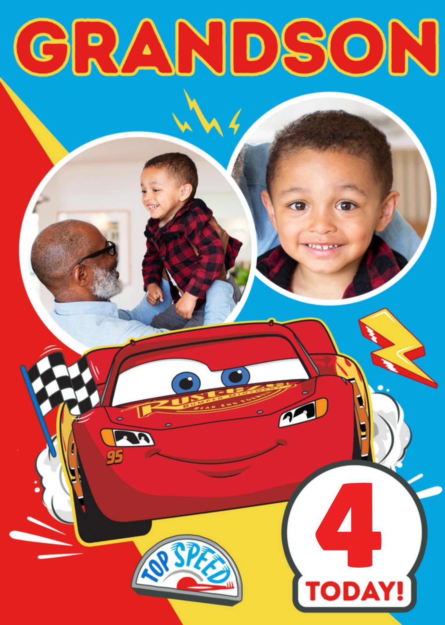 Disney Cars Grandson Photo Upload Card Ecard