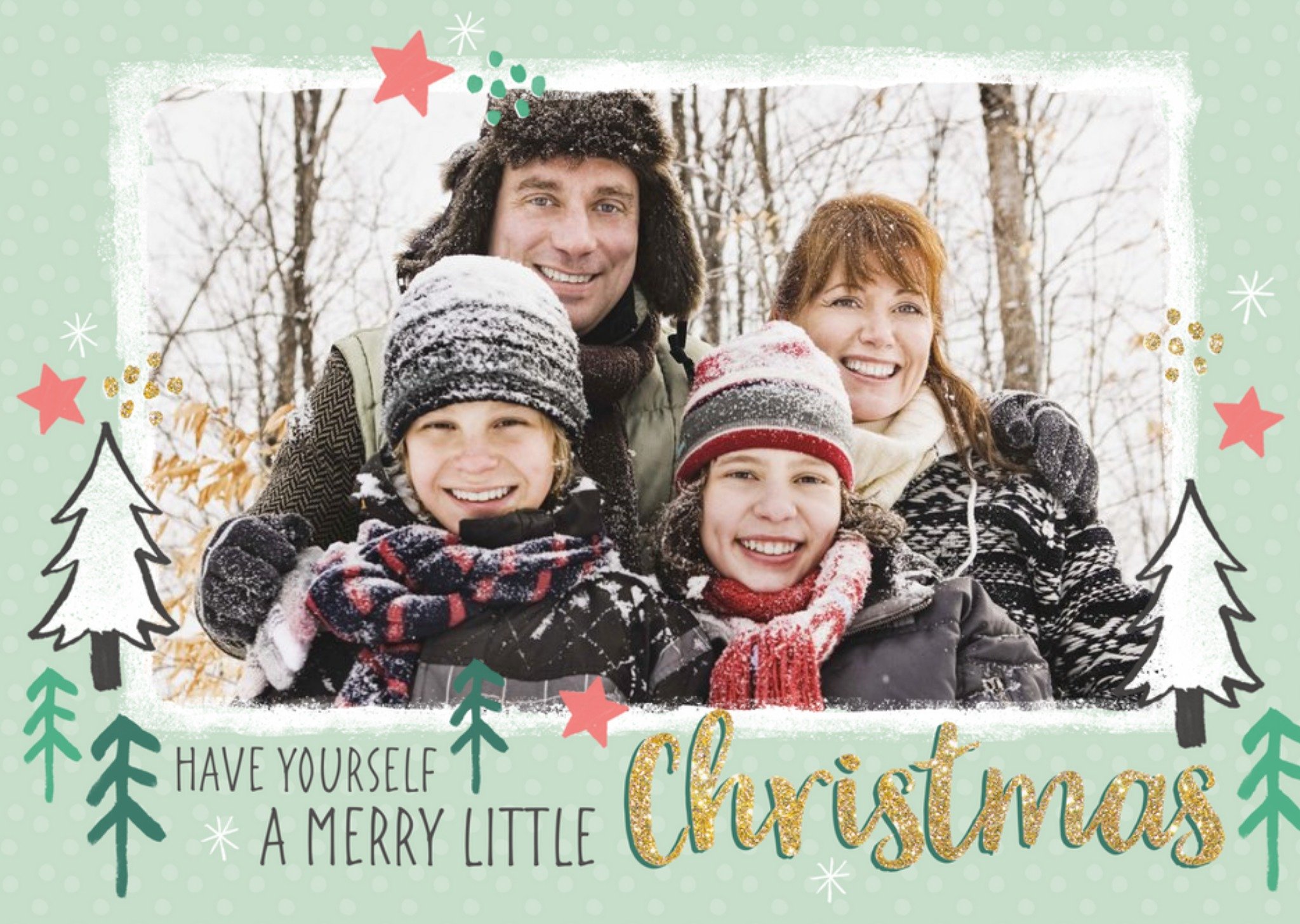 A Merry Little Christmas Photo Upload Card Ecard