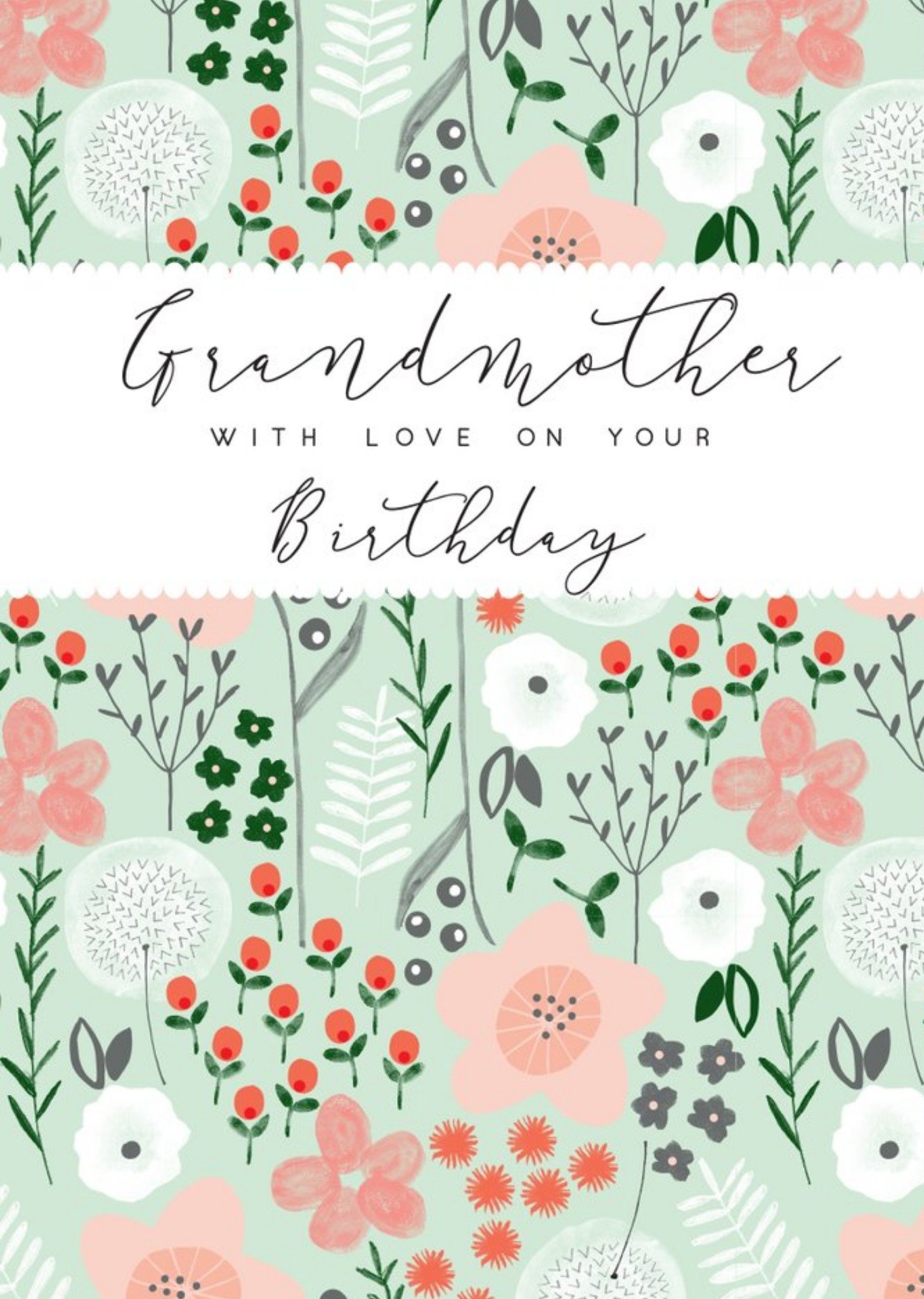 Moonpig Laura Darrington Modern Floral Birthday Grandmother Card Ecard