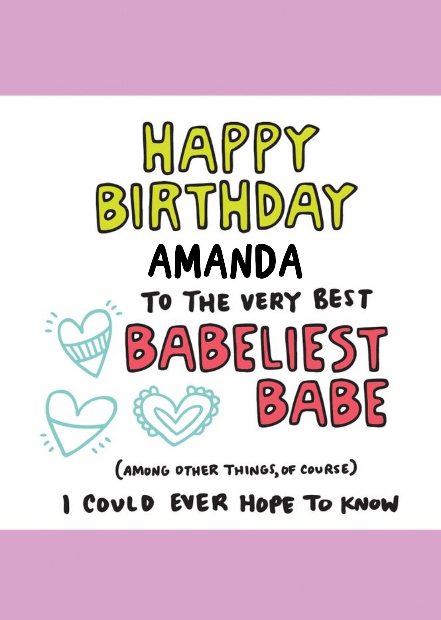 Moonpig Babeliest Babe Birthday Card, Large
