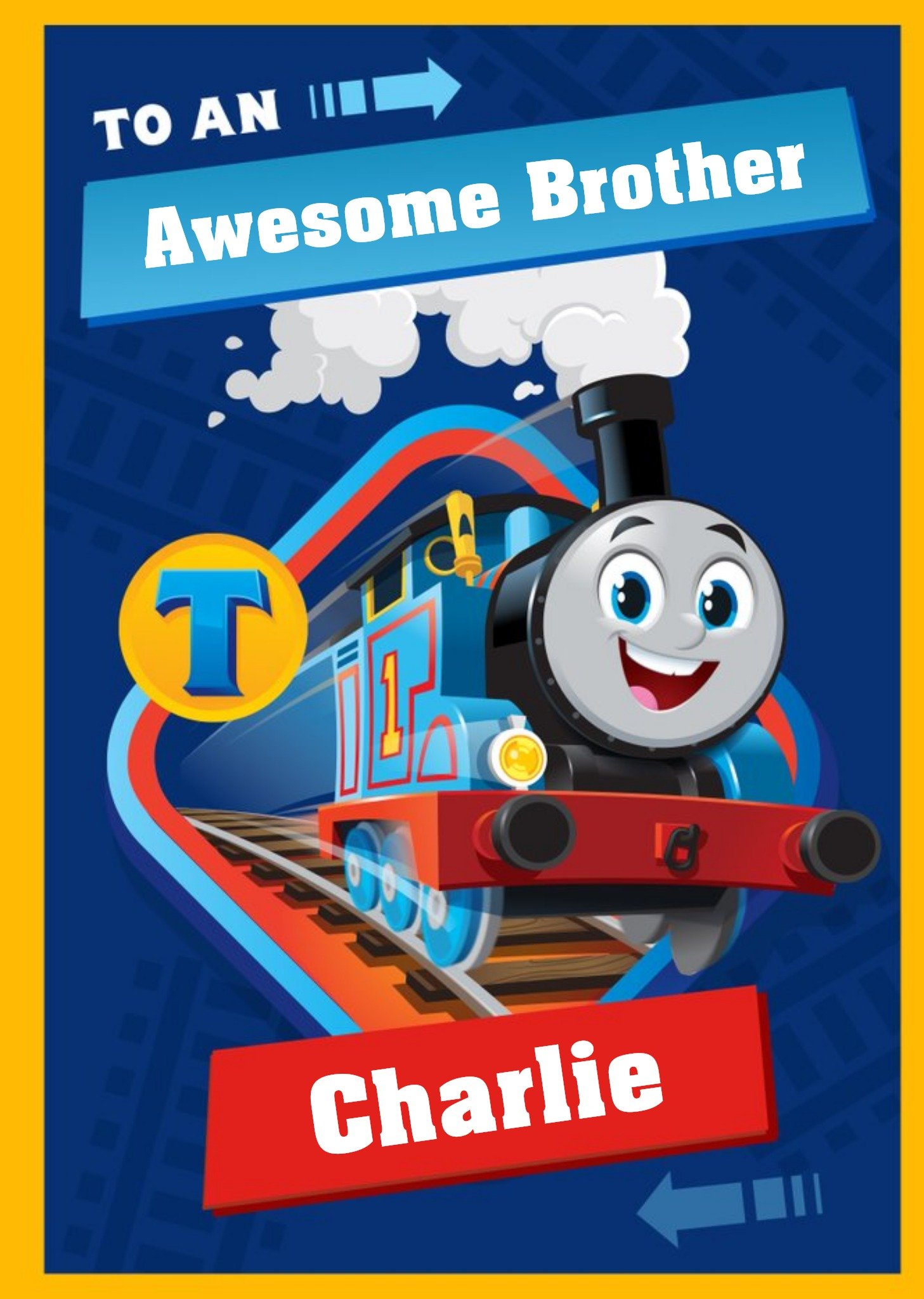 Thomas The Tank Engine Thomas And Friends Awesome Brother Birthday Card, Large