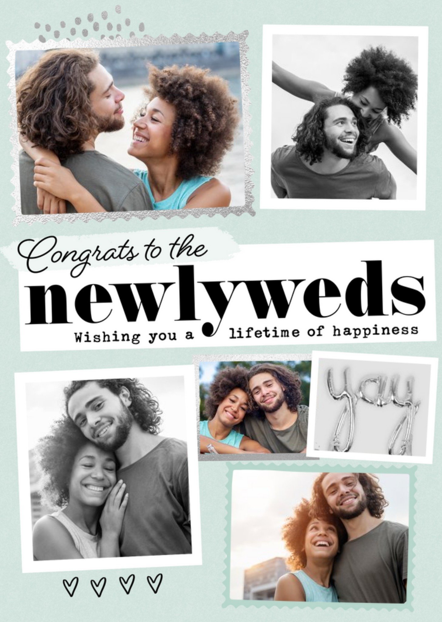 Moonpig Congrats To The Newly Weds Multiple Photo Upload Wedding Congratulations Card, Large