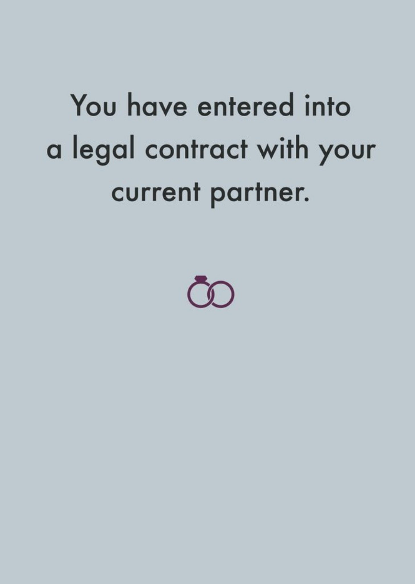 Deadpan Entered A Legal Contract Funny Wedding Card