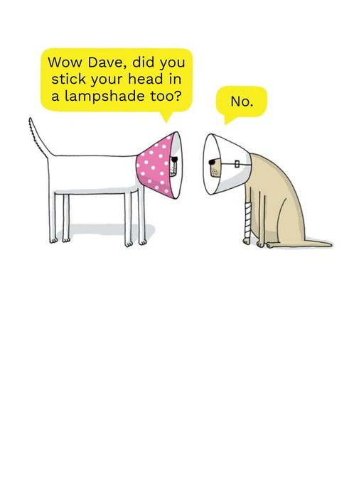 Funny Dog's Head In A Lampshade Card