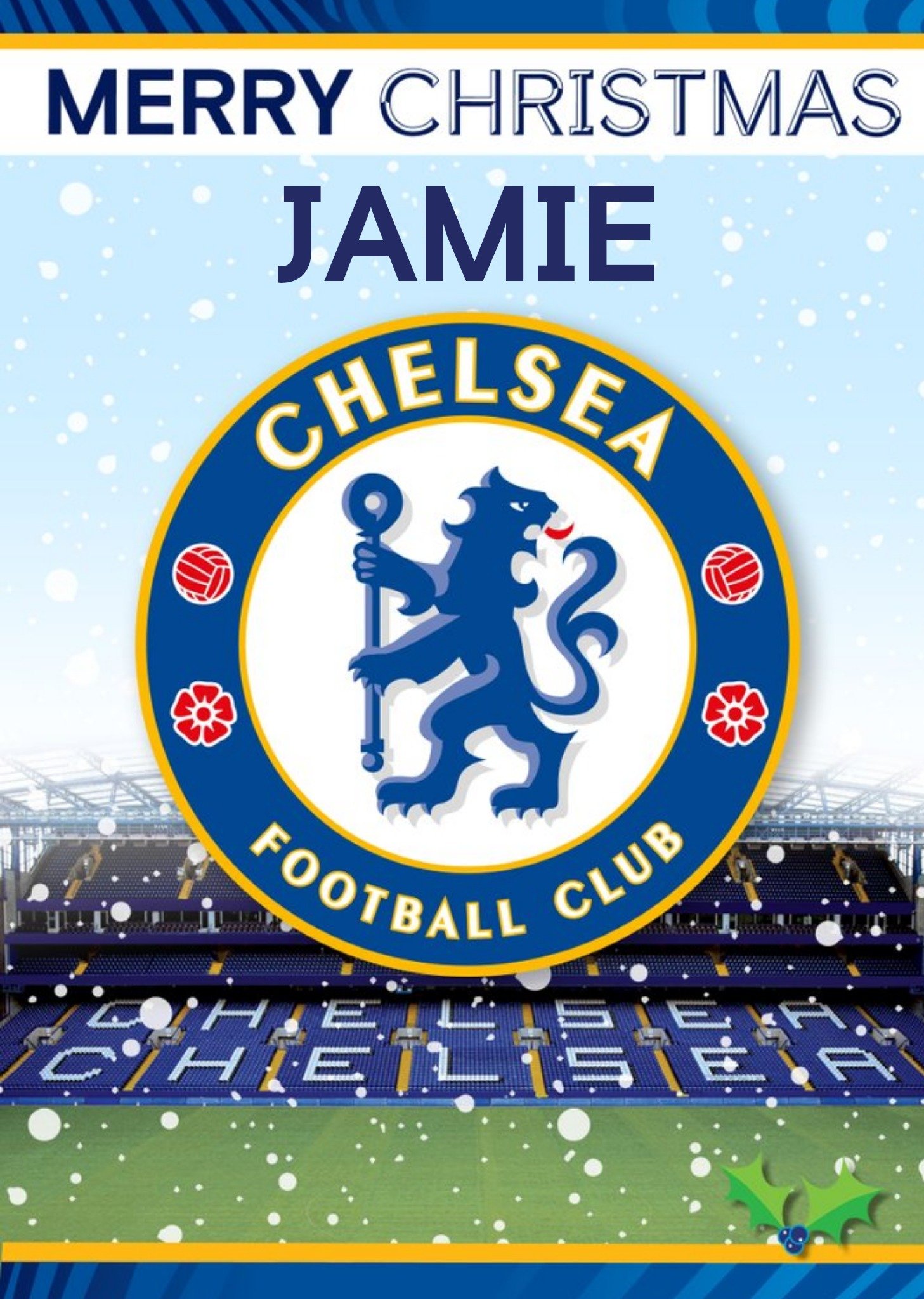 Chelsea Fc Football Club Christmas Card, Large