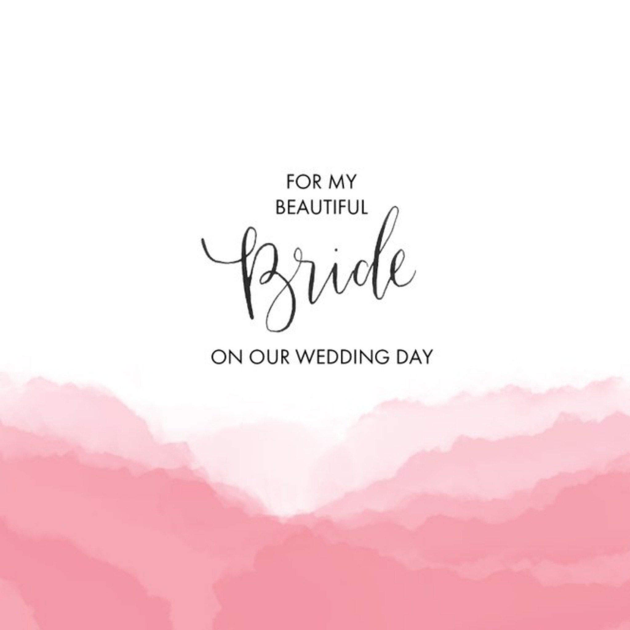 Pink And White Hills Personalised Wedding Day Card For Bride, Square