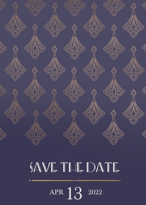 Art Deco Geometric Pattern Save The Date Wedding Card