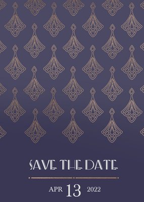 Art Deco Geometric Pattern Save The Date Wedding Card