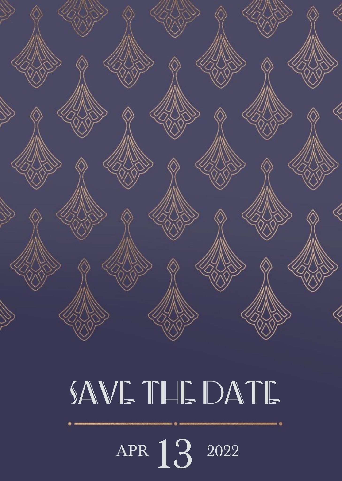 Moonpig Art Deco Geometric Pattern Save The Date Wedding Card, Standard