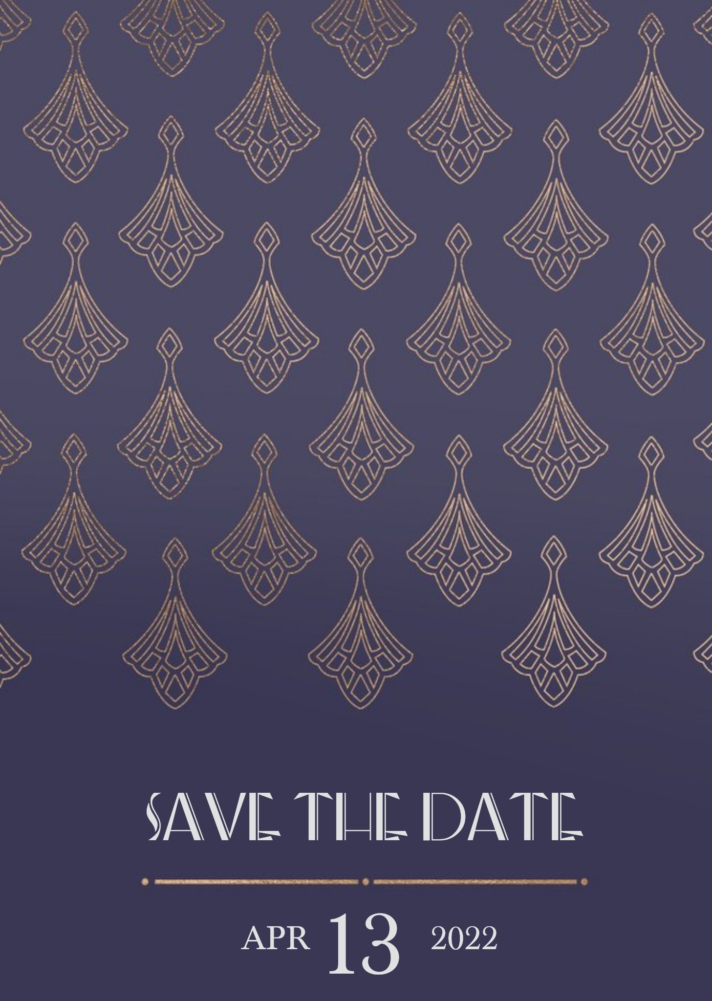 Art Deco Geometric Pattern Save The Date Wedding Card, Standard