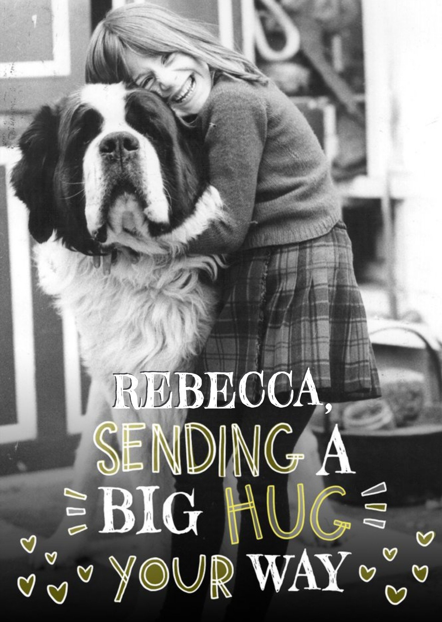 Personalised Sending A Big Hug To You Photo Card Ecard