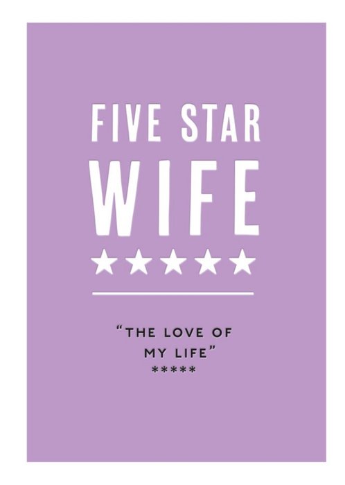 Mungo And Shoddy Type Things Five Star Wife Card