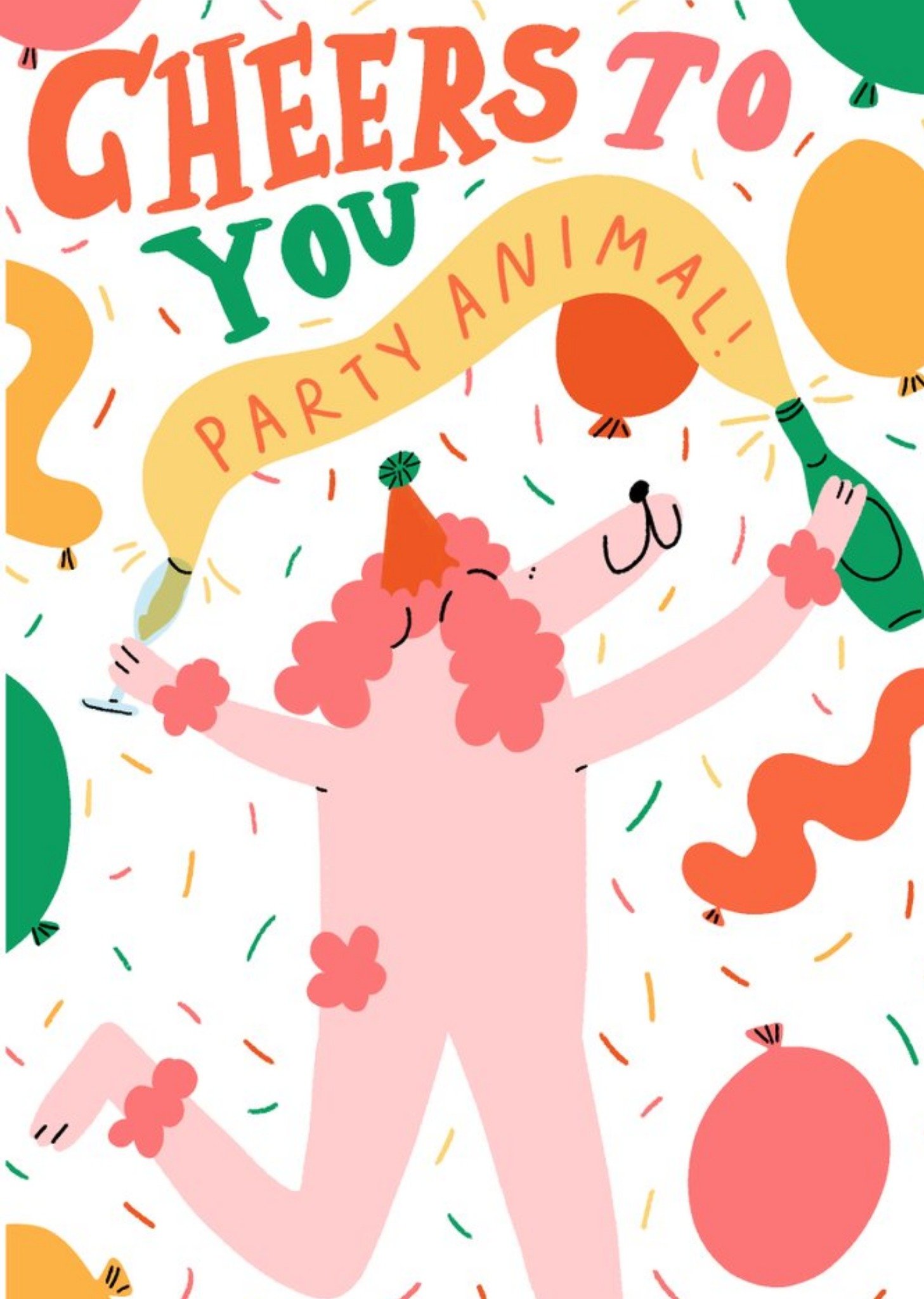 Other Florence Poppy Funny Cheers To You Party Animal Birthday Card, Large
