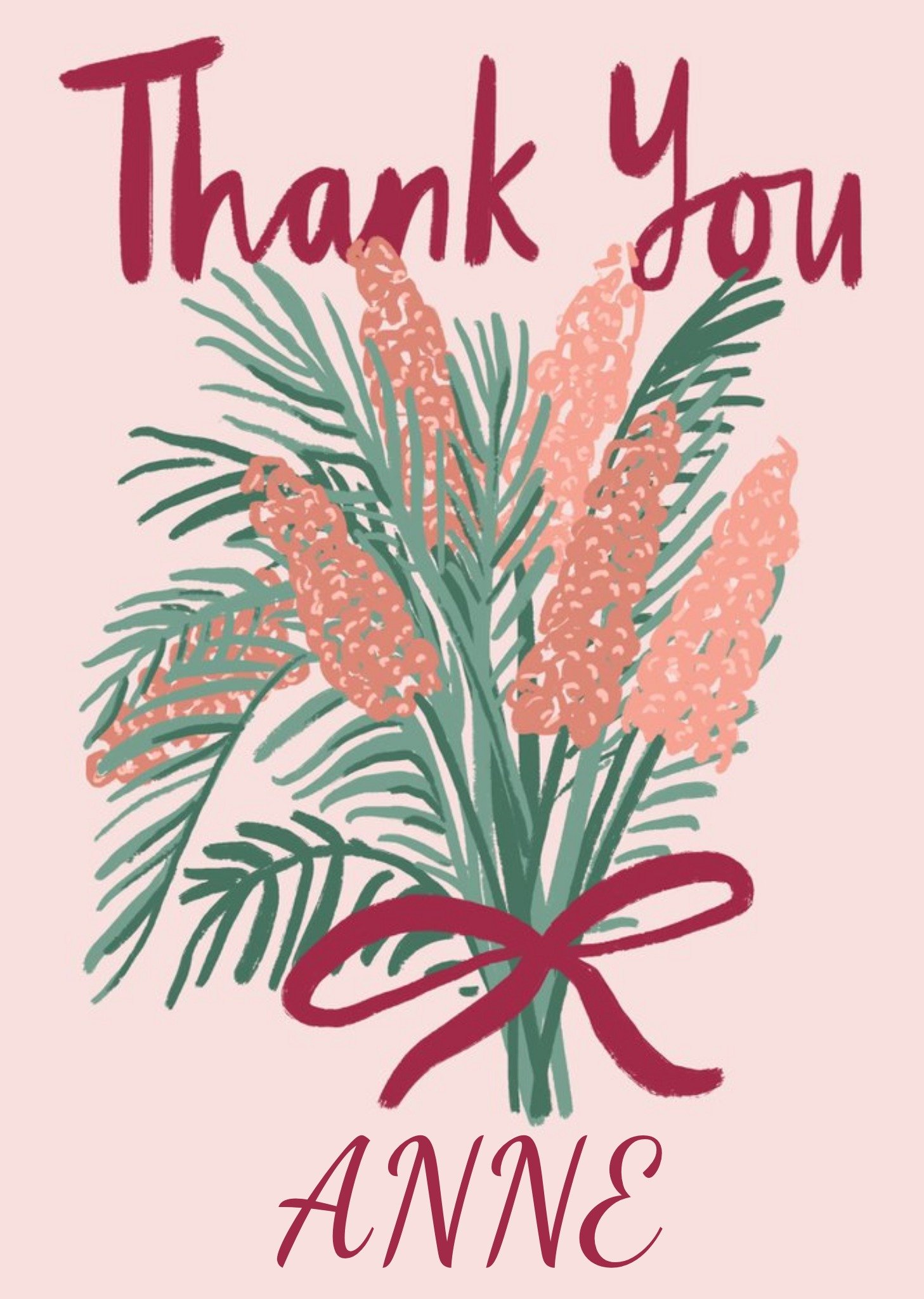 Moonpig Katy Welsh Floral Theme Thank You Card Ecard