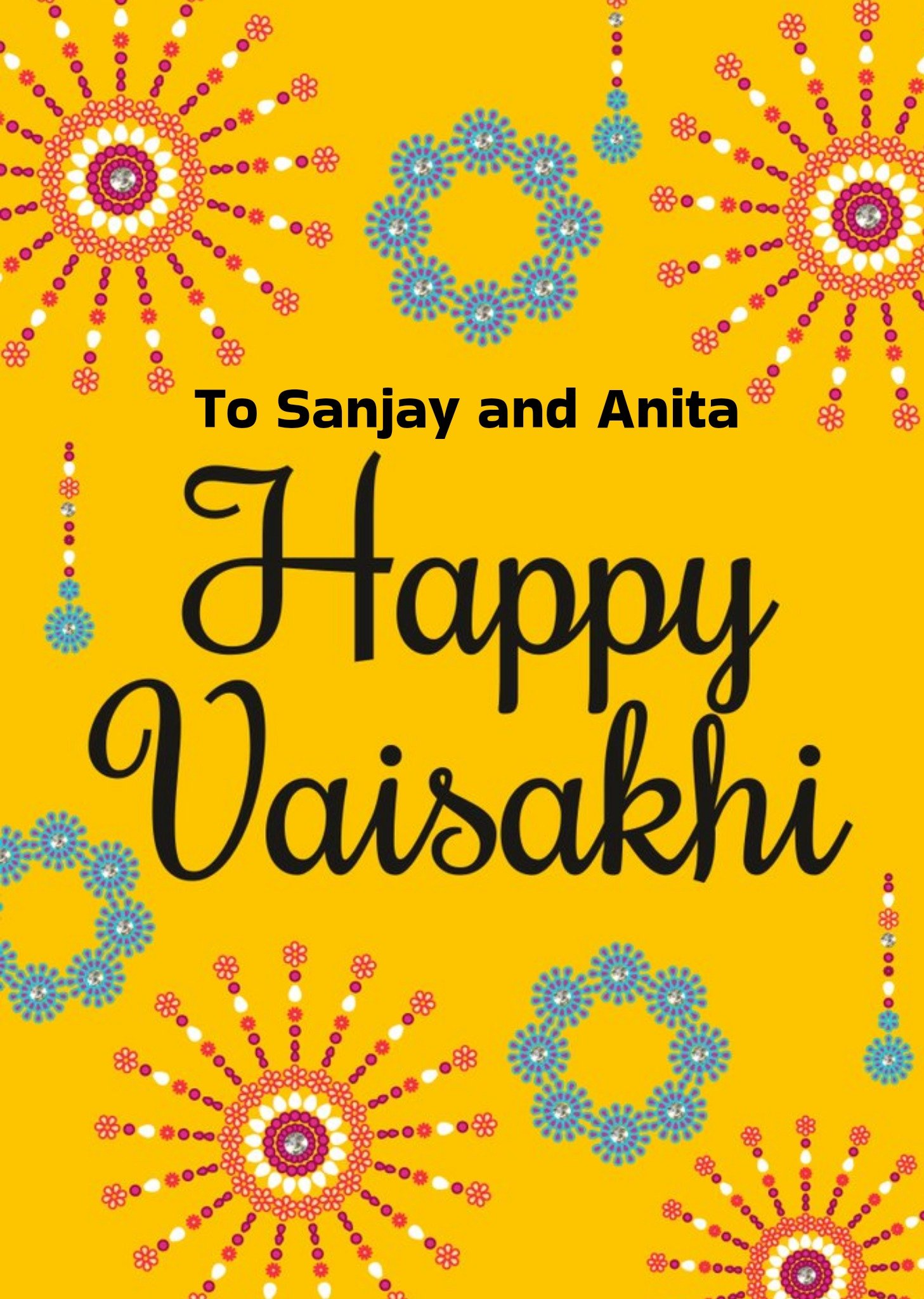 Eastern Print Studio Happy Vaisakhi Solar New Year Card, Large
