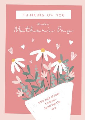 Thinking Of You On Mother's Day Flral Illustration Card