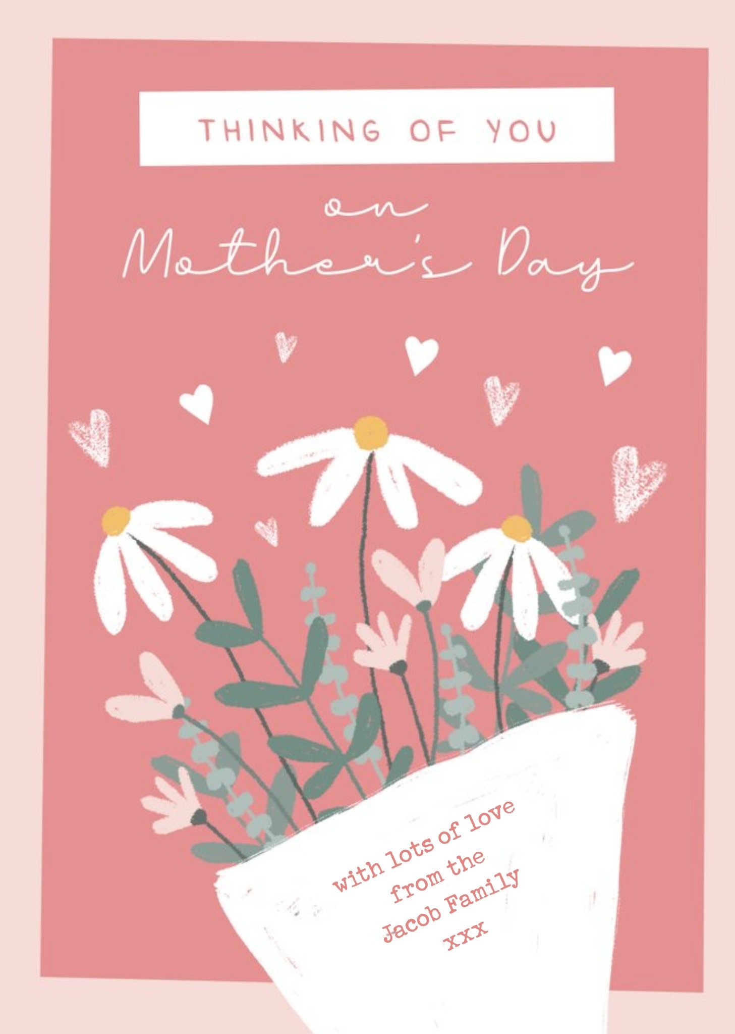 Moonpig Thinking Of You On Mother's Day Flral Illustration Card, Large