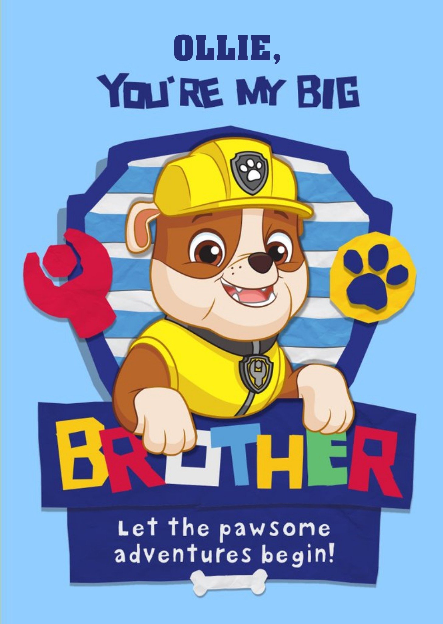 New Baby - Brother - Paw Patrol, Large Card