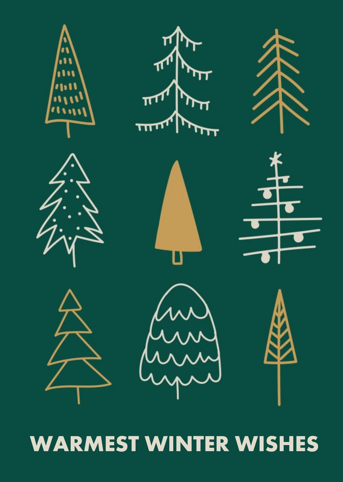 Modern Warmest Winter Wishes Christmas Trees Card Ecard