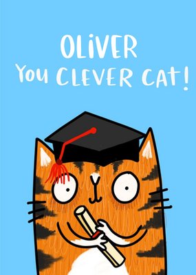 Lucy Maggie Clever Cat Graduation Card